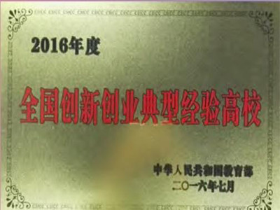 1 教育部首批“全国创新创业典型经验高校”（2016年）